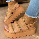 Prettyava Women Comfotable Fashion Pu Chain Adjusting Sandals