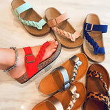 Prettyava Women Stylish Plaited Toe Loop Flat Sandals