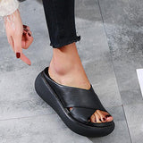 Prettyava Platform Open Toe Comfy Slippers Casual Slide Sandals