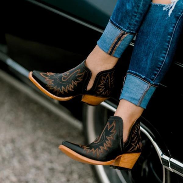 Prettyava Women Vintge Western Boots