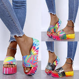 Prettyava 2021 New Sandal For Women High Heel Wedge Slippers