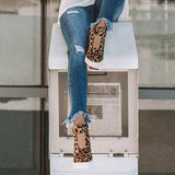 Prettyava Women Casual Leopard Wedge Heel Sneakers